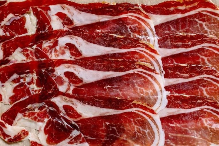 Detalle de la técnica de corte de jamón